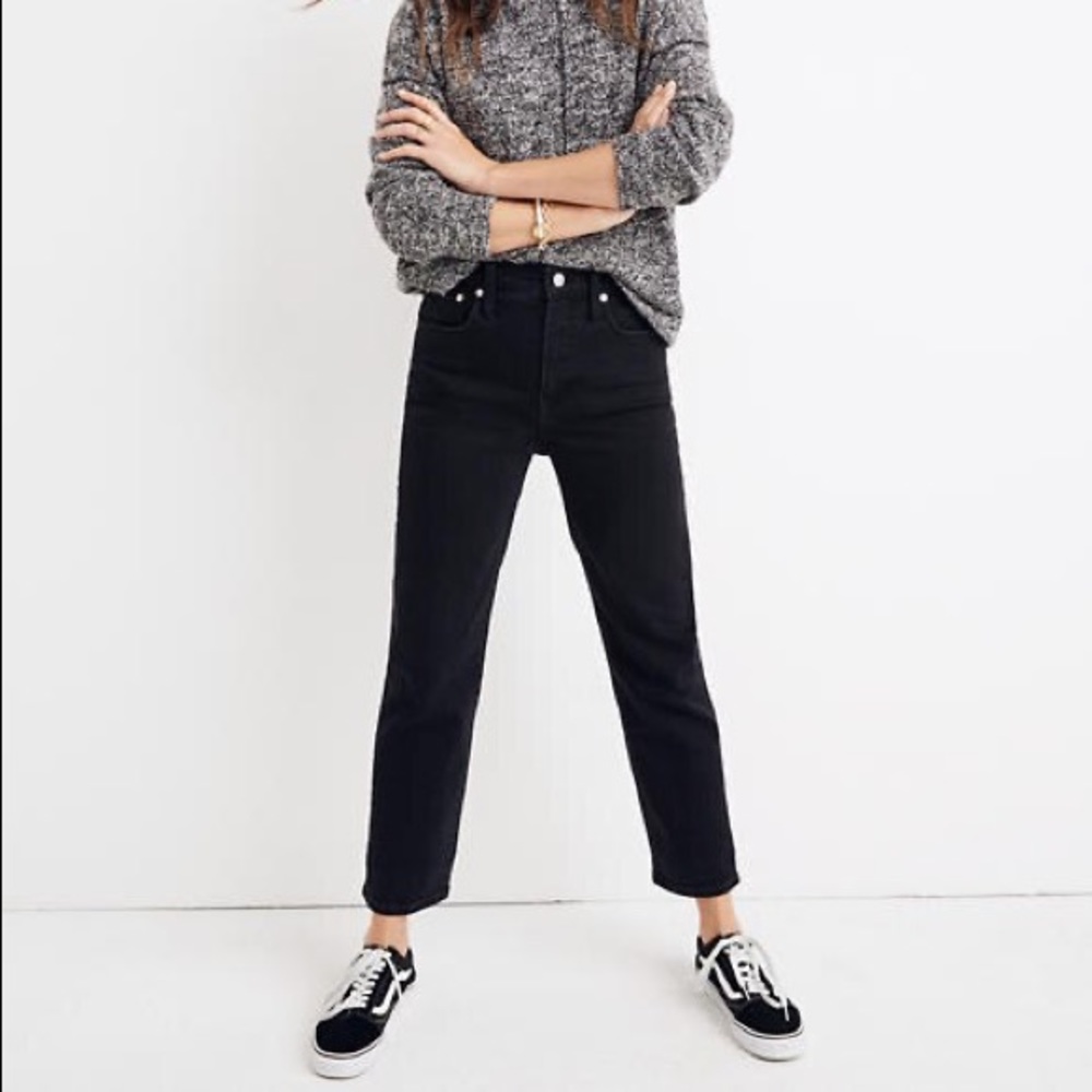 madewell classic straight jeans in lunar wash